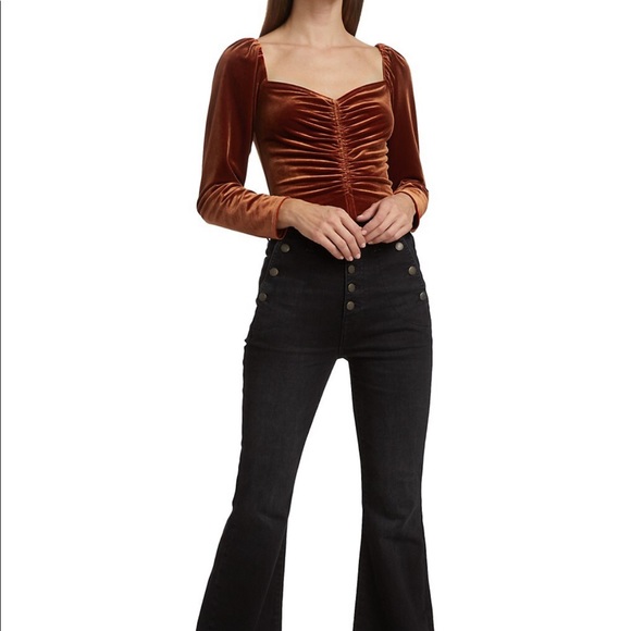 ASTR Ruched Velvet Top - NWT - Picture 3 of 6